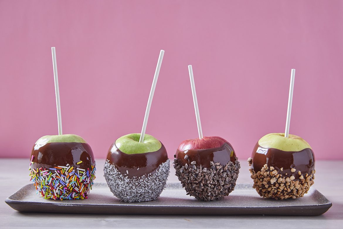 זר מתוק – תפוחים בציפוי שוקולד והפתעות